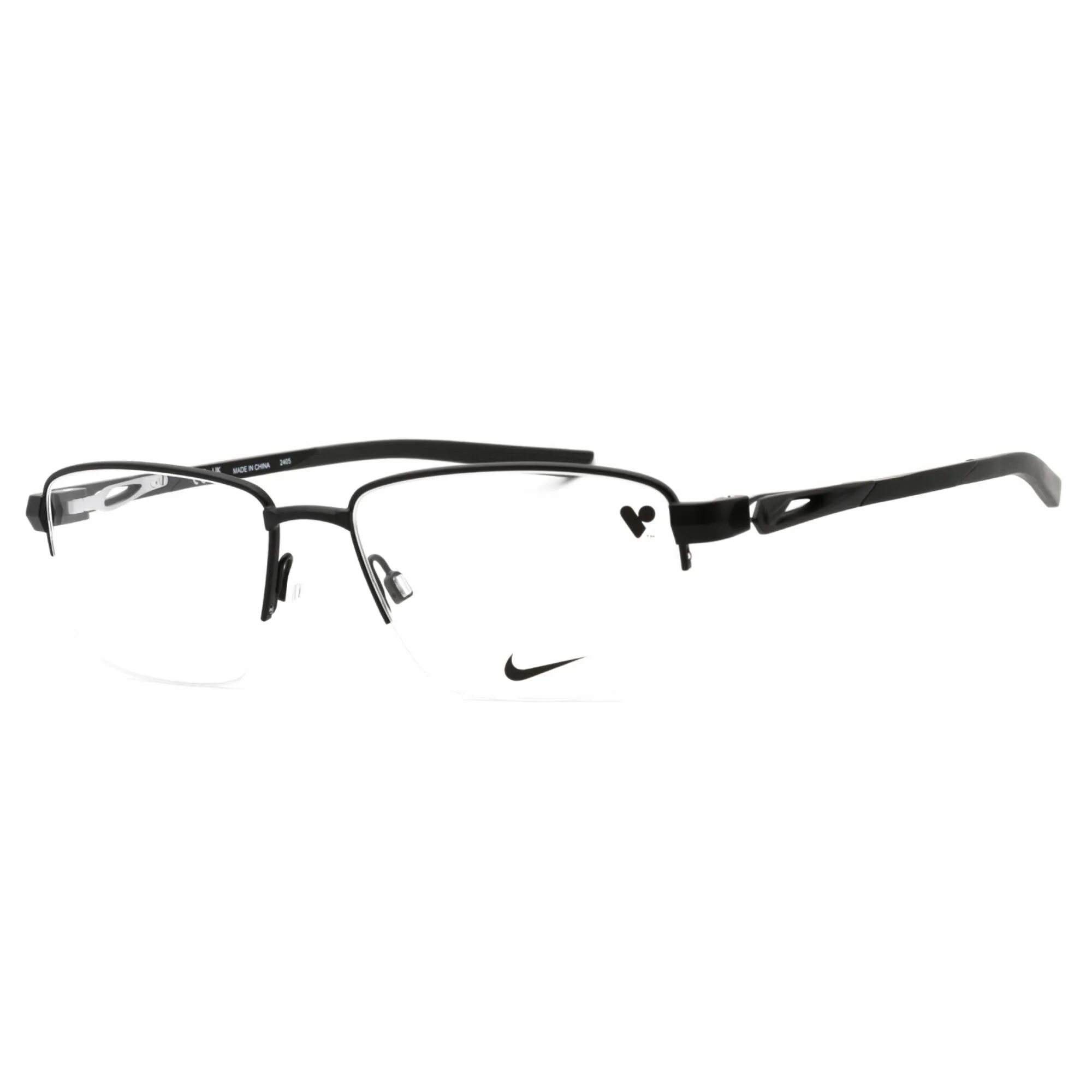 Nike Men's Eyeglasses - Satin Black/Anthracite Metal Half Rim Frame | NIKE 8141 001
