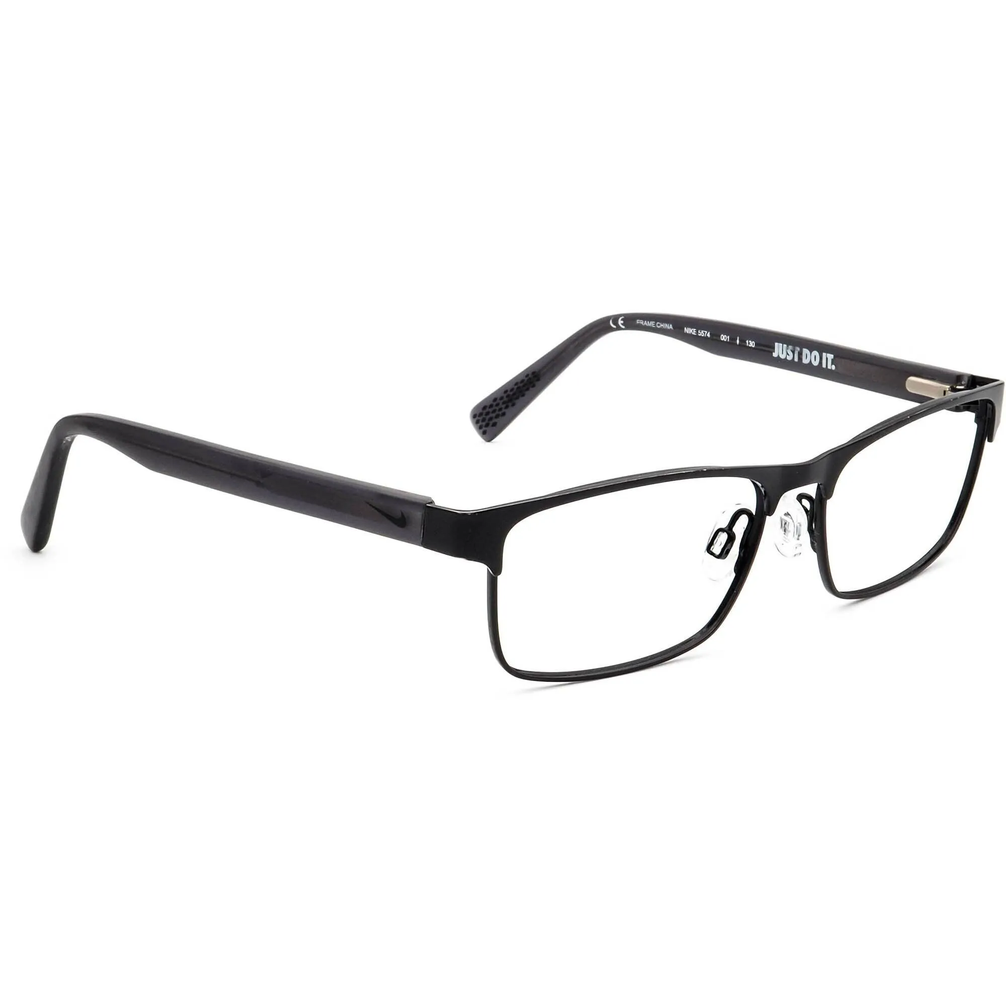 Nike Unisex Eyeglasses - Black Full Rim Rectangular Frame Demo Lens | NIKE 5574 1