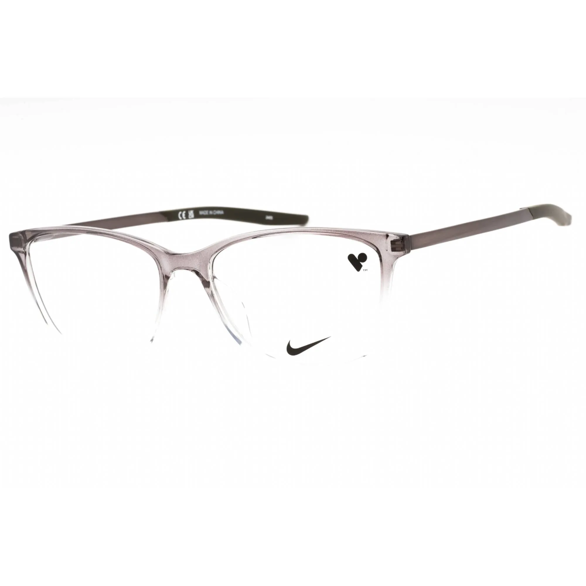 Nike Women's Eyeglasses - Dark Grey Fade/Cargo Khaki Cat Eye Frame | NIKE 7284 025