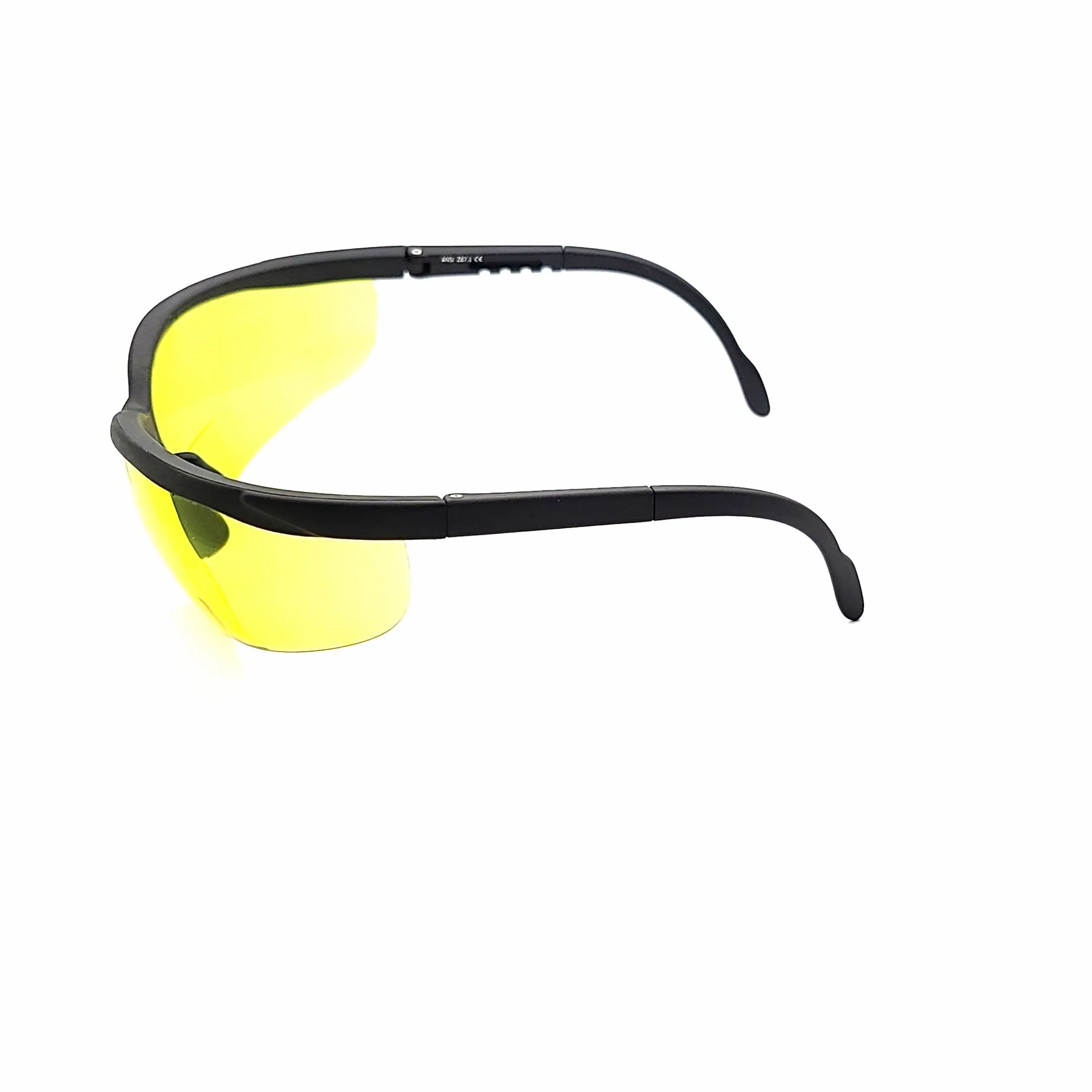 No Sweat Sporty Black Half Frame Bifocal Yellow Lens Safety Glasses For Shooting, Hunting, Golf, Night Driver with Adjustable Temples
