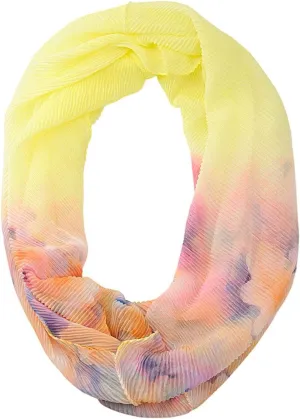 NYFASHION101 Women's Floral Print Stretchable Sheer Loop Infinity Scarf