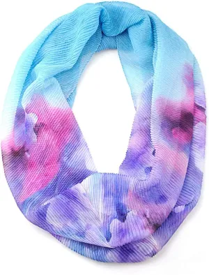 NYFASHION101 Women's Floral Print Stretchable Sheer Loop Infinity Scarf