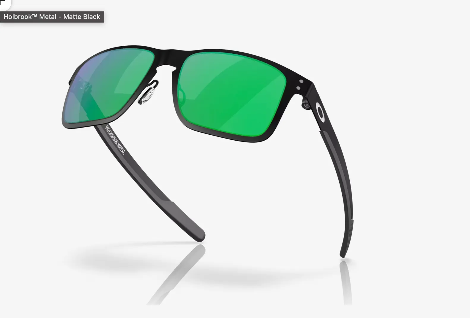 Oakley Holbrook™ Metal Jade Iridium Lenses,  Matte Black Frame