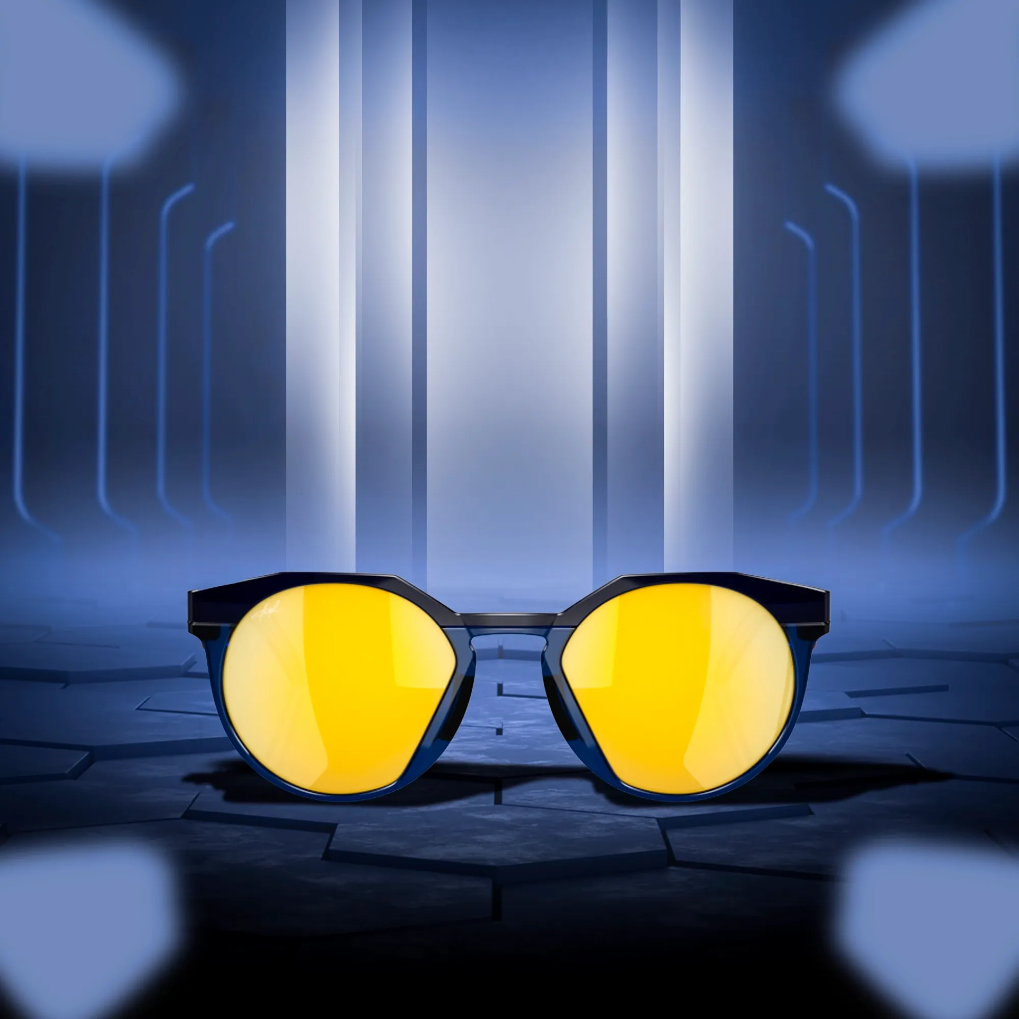 Oakley HSTN Navy/Trans Blue Prizm 24K Polarized Sunglass
