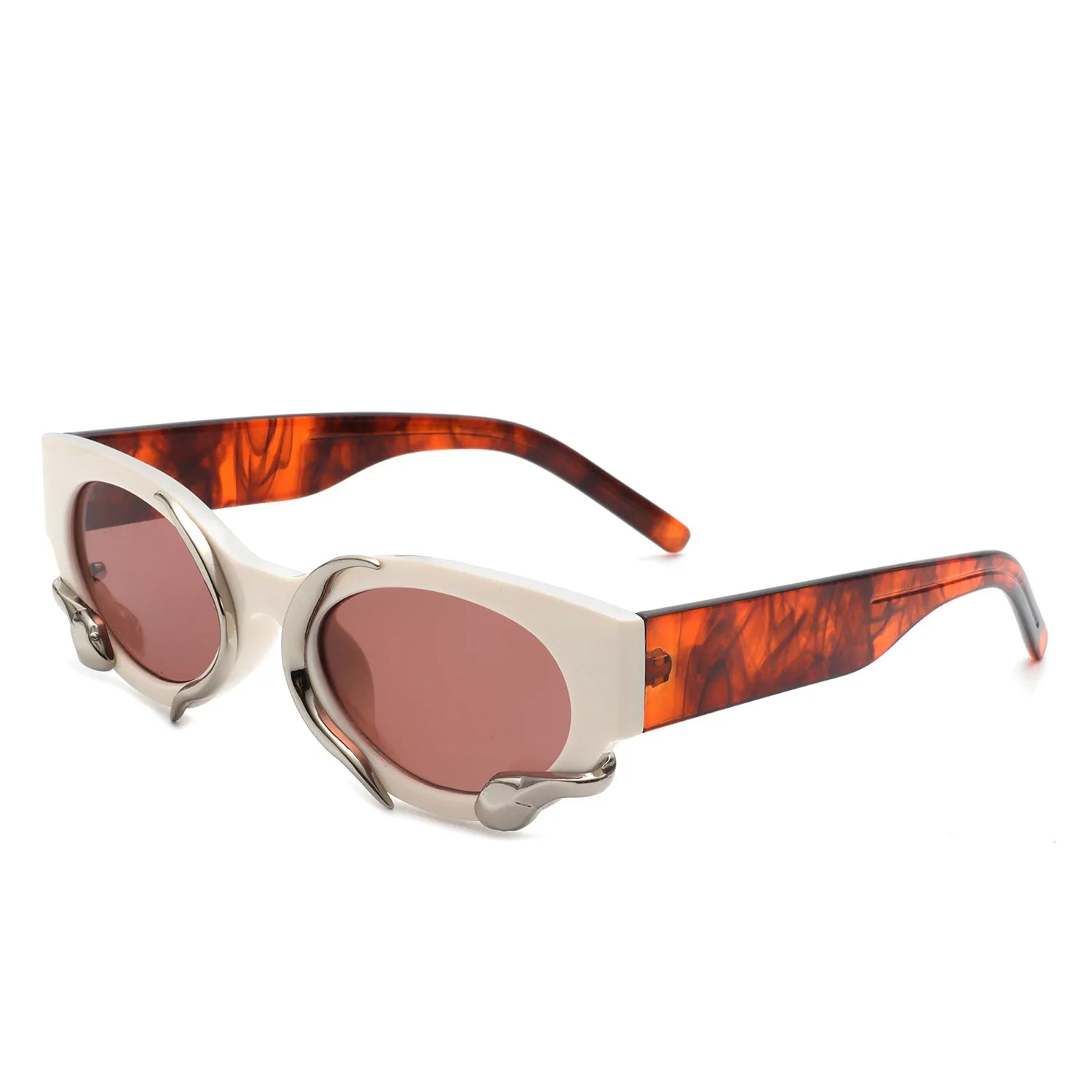 Oclary - Round Fashion Snake Design Cat Eye Women's Sunglasses