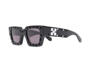 Off-White Mercer Cut-Out Square Frame Sunglasses Black/White