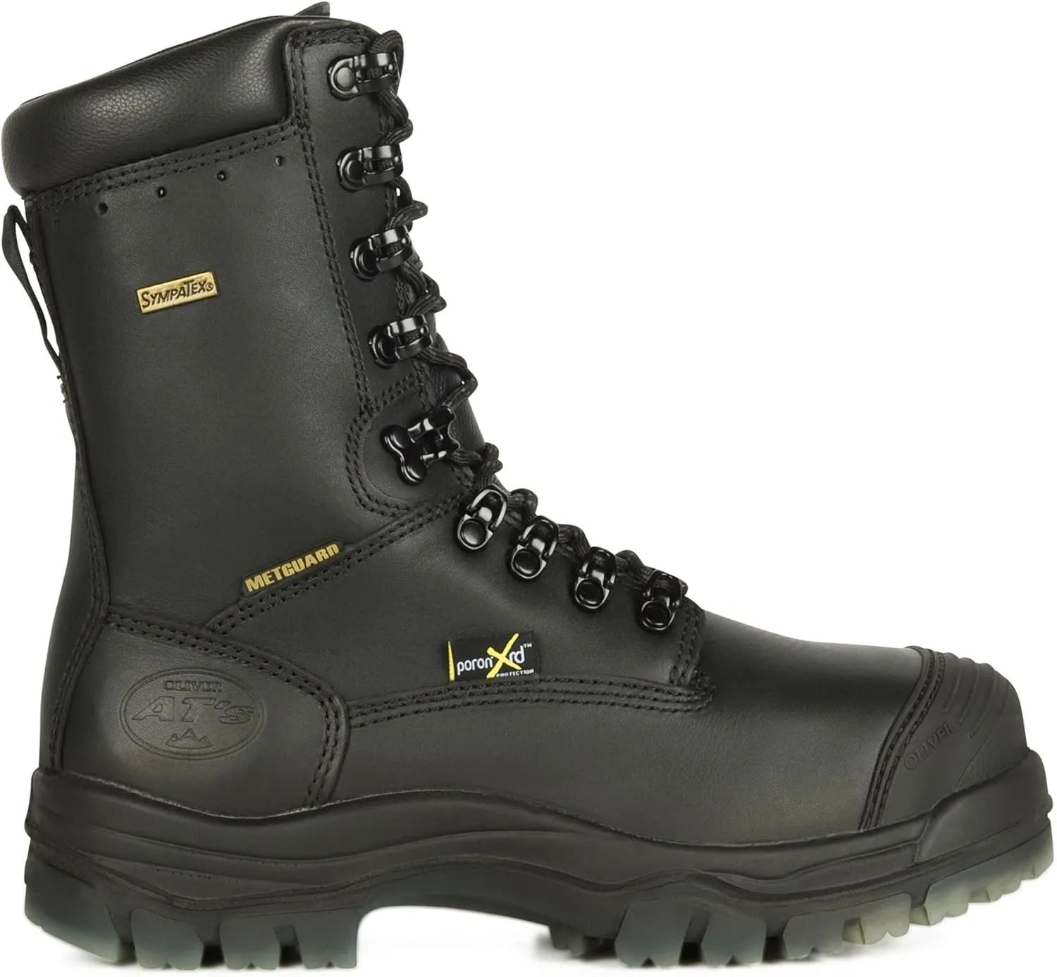 Oliver 45 Series 8" Leather Composite Toe Waterproof Men's Metatarsal Boots, Black (45675C)