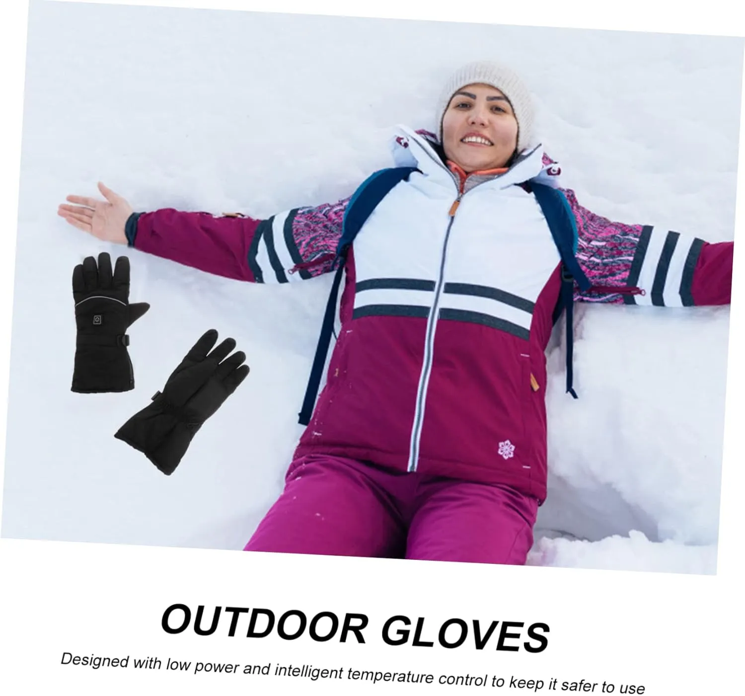 Outdoor Gloves Winter Warm Touchscreen Warmers Skiing Battery Powered Gloves Black Gloves Ski Gloves