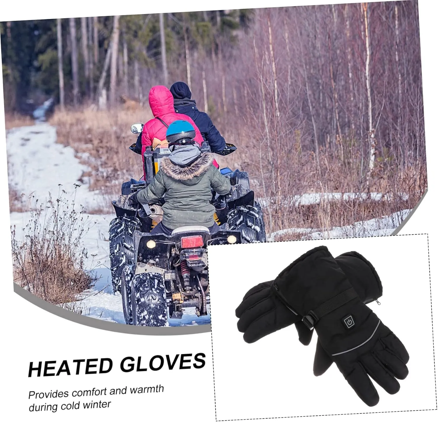 Outdoor Gloves Winter Warm Touchscreen Warmers Skiing Battery Powered Gloves Black Gloves Ski Gloves