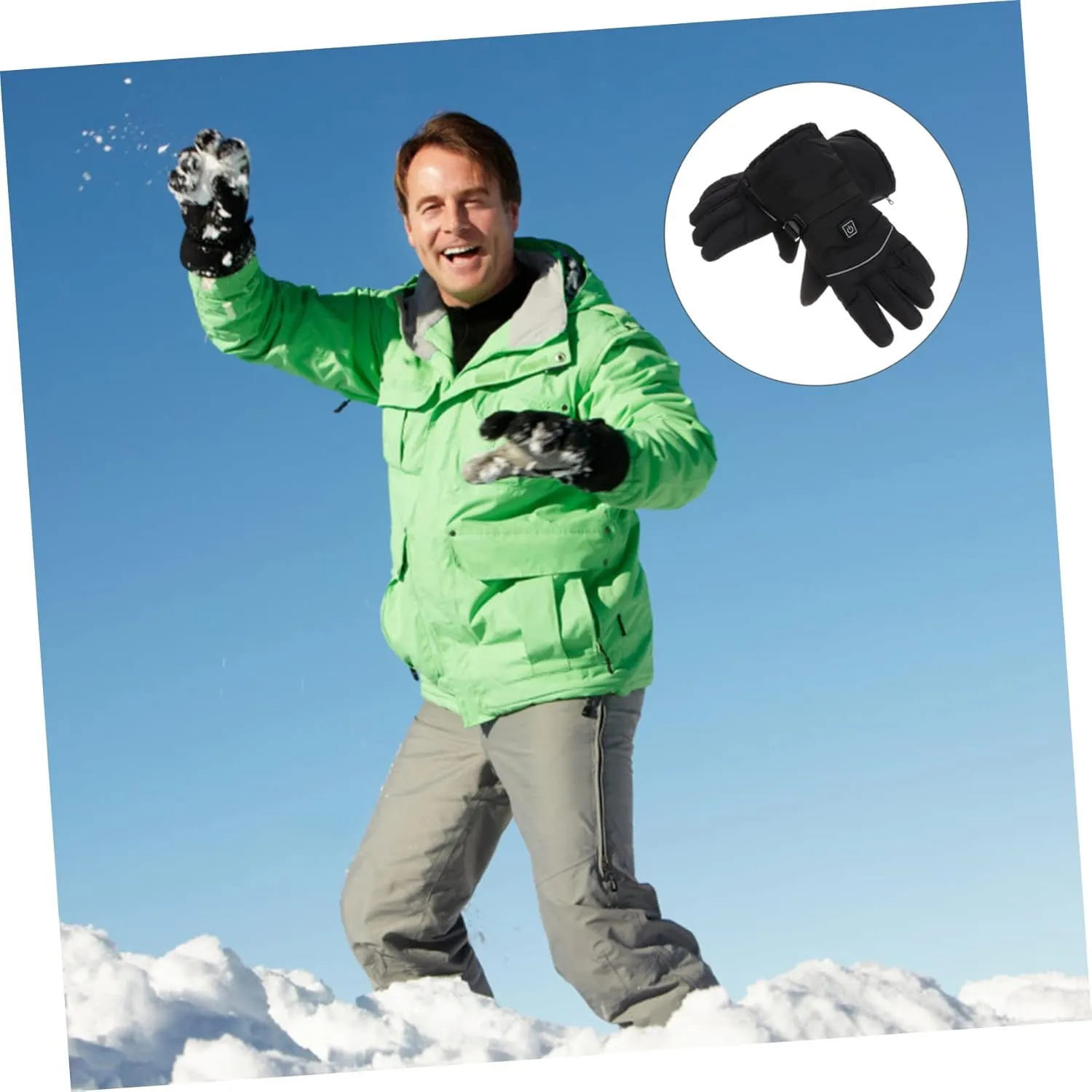 Outdoor Gloves Winter Warm Touchscreen Warmers Skiing Battery Powered Gloves Black Gloves Ski Gloves