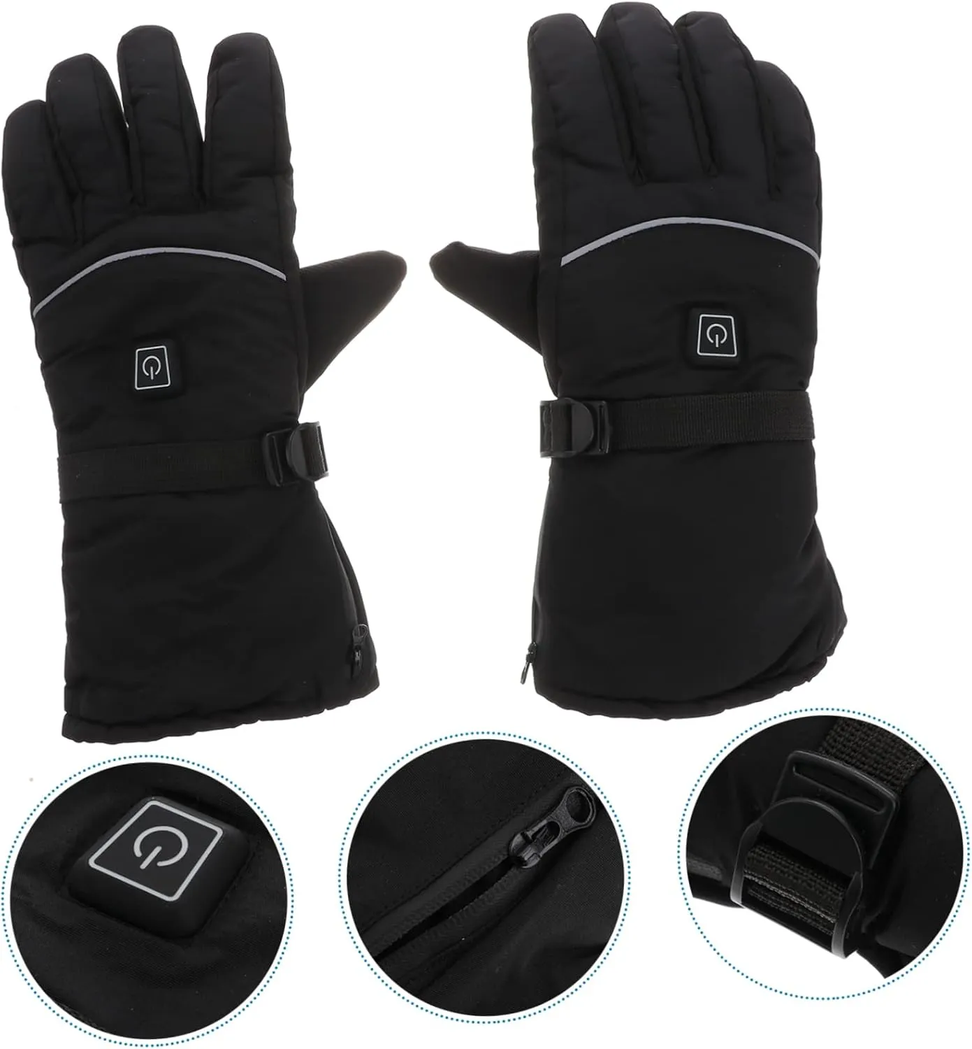 Outdoor Gloves Winter Warm Touchscreen Warmers Skiing Battery Powered Gloves Black Gloves Ski Gloves