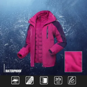 Outdoor Jackets Outdoor Waterproof Jackets Mens Softshell Rain Jacket Hooded Warm Raincoat Snow Windbreake Softshell Jacket (Color : Red, Size : 4XL)