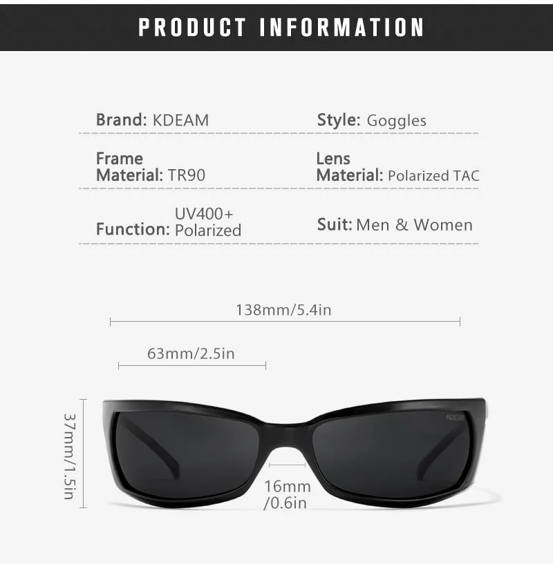 Outdoor Sports Goggles Polarized Sunglasses for Men and Women with Hard Box