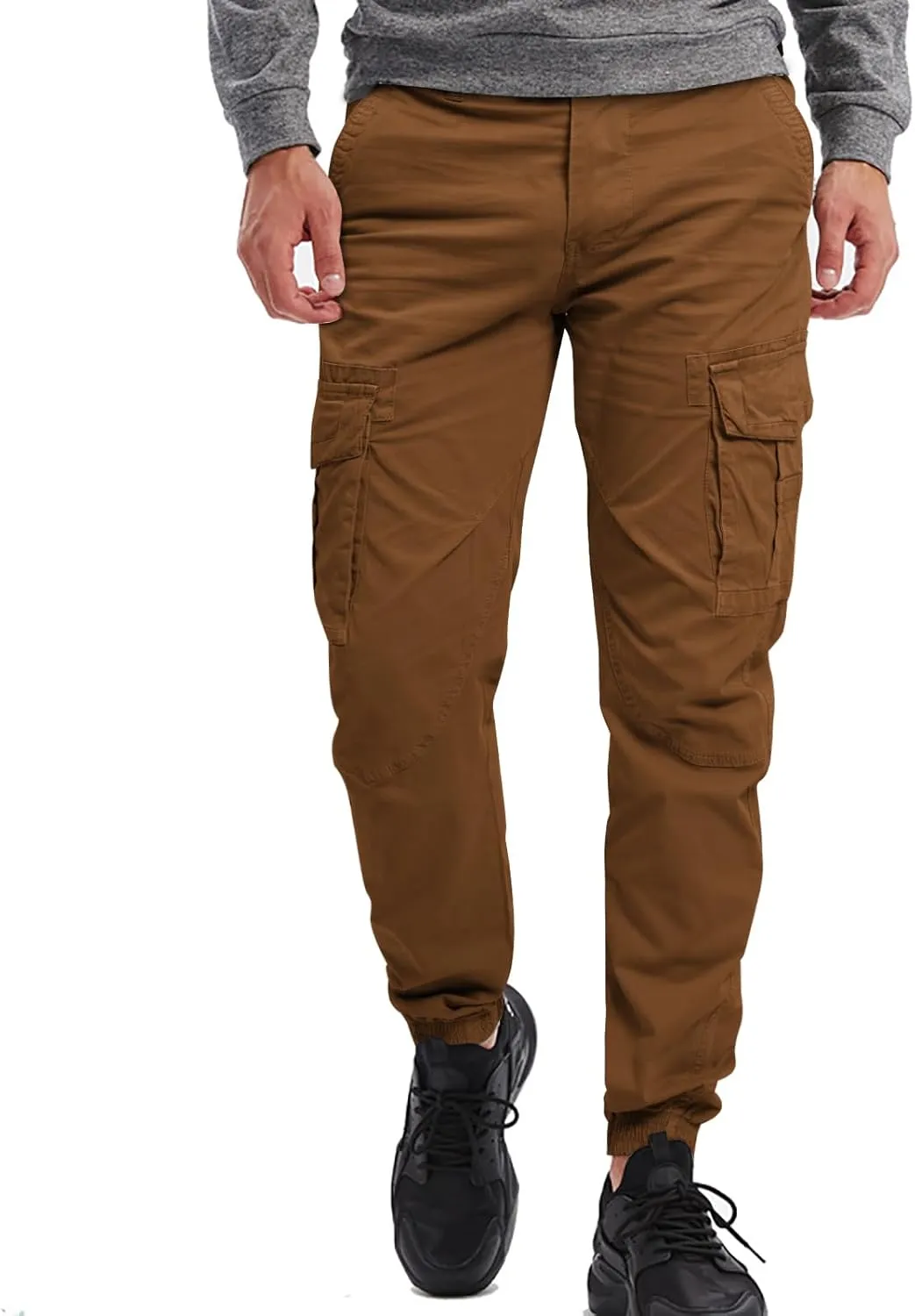 OUTSON Men's Relaxed Fit Cargo Pants 8 Pockets Work Pants Casual Outdoor Pants Ripstop Tactical Pants for Men