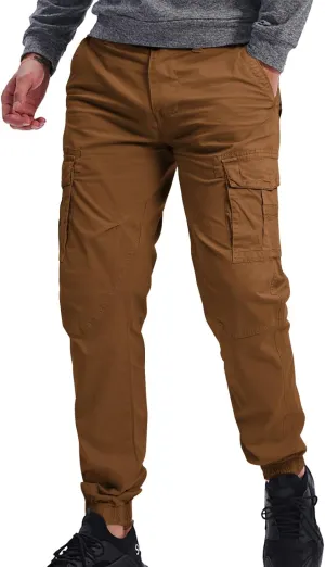 OUTSON Men's Relaxed Fit Cargo Pants 8 Pockets Work Pants Casual Outdoor Pants Ripstop Tactical Pants for Men