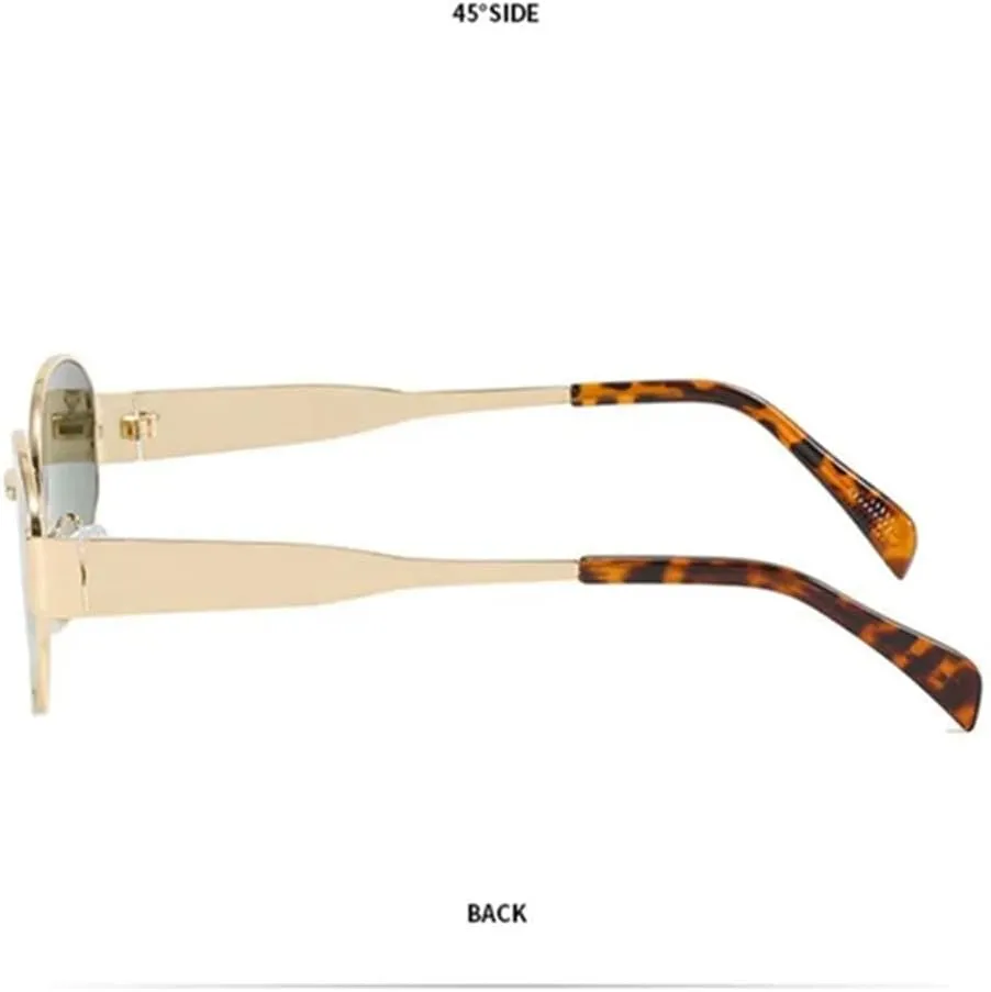 Oval Sunglasses Women Metal Frame Sun Glasses Men Vintage Round Shades UV400 Eyewear