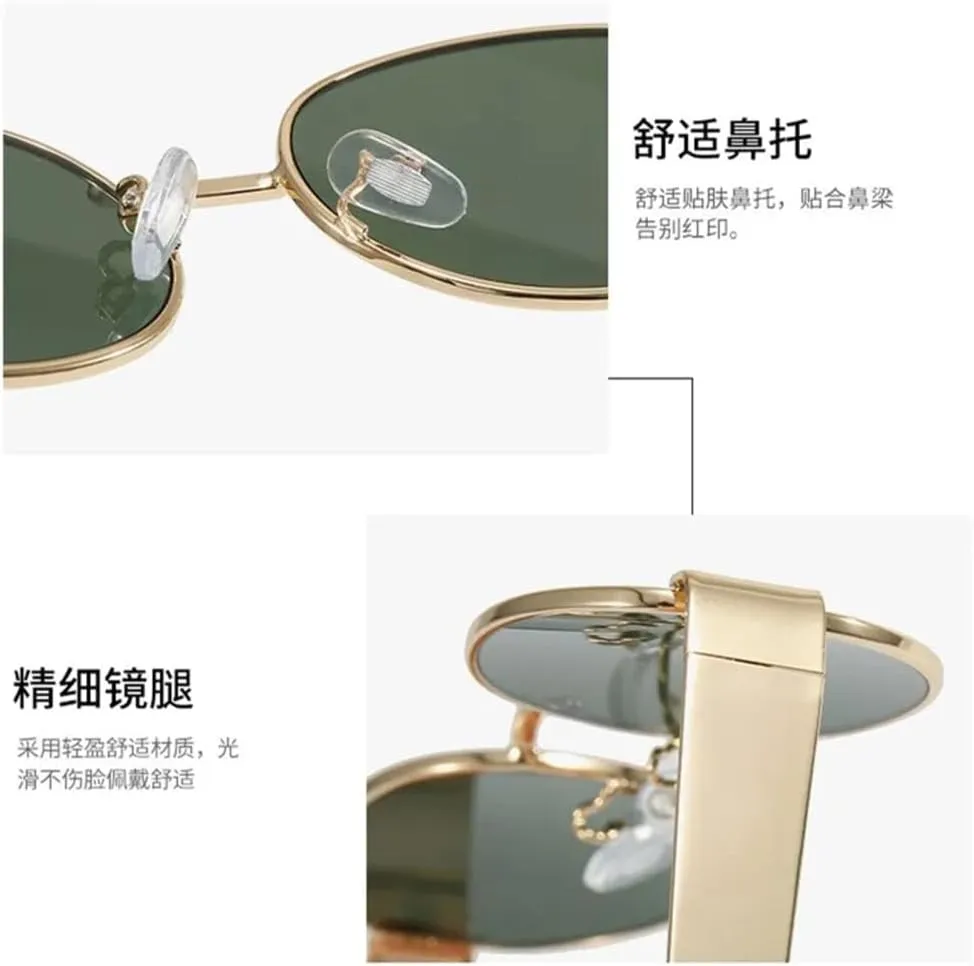 Oval Sunglasses Women Metal Frame Sun Glasses Men Vintage Round Shades UV400 Eyewear