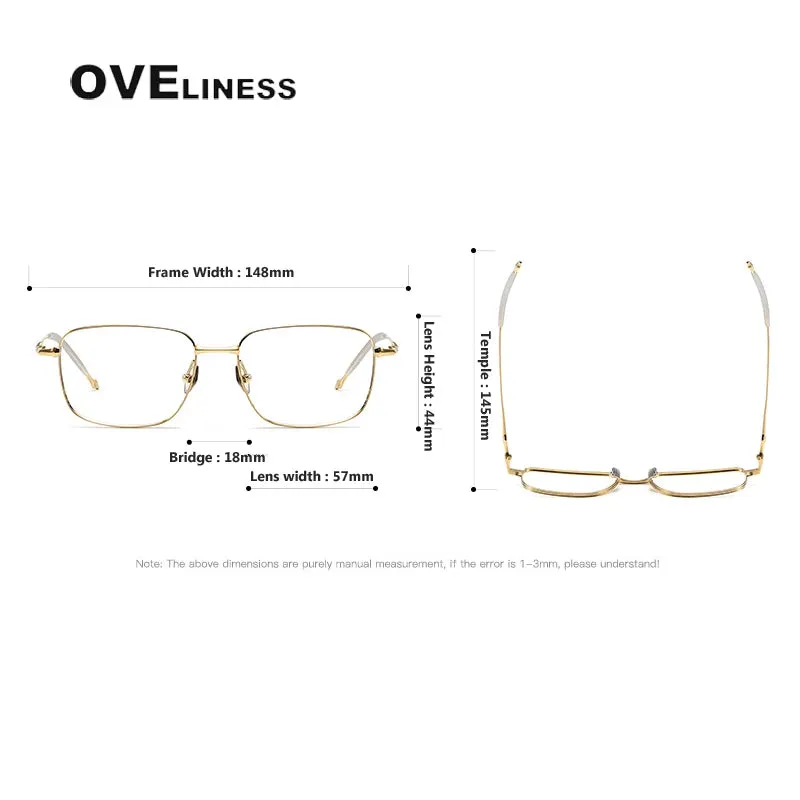 Oveliness Men's Full Rim Square Titanium Eyeglasses 4418