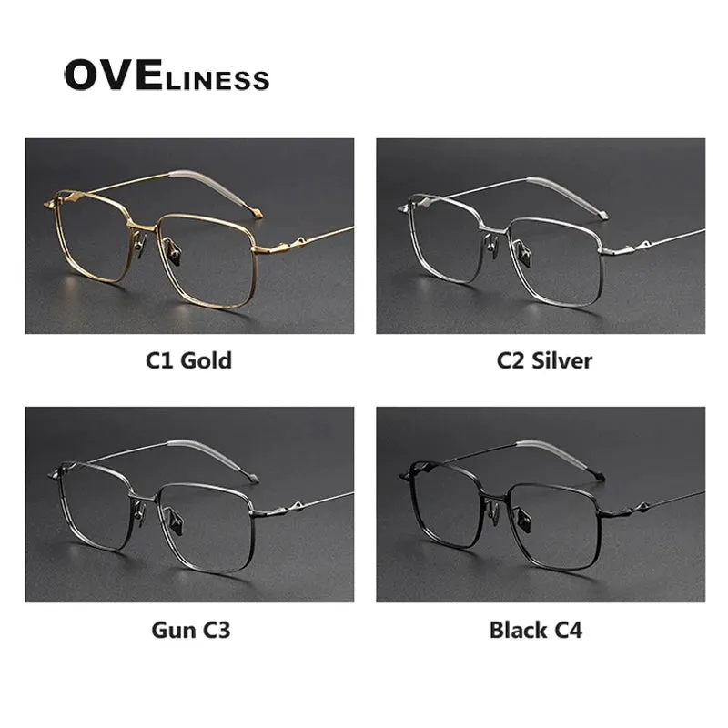 Oveliness Men's Full Rim Square Titanium Eyeglasses 4418