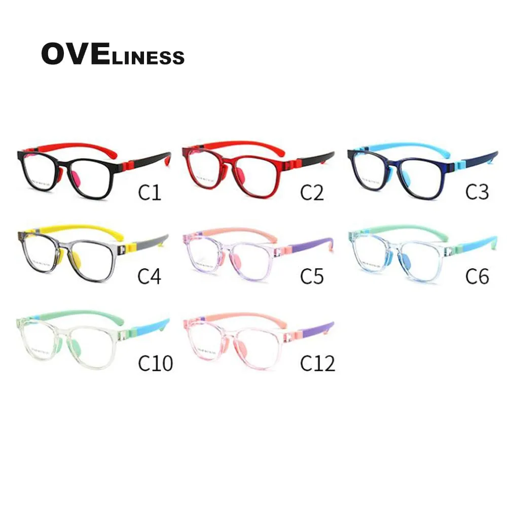 Oveliness Unisex Children's Full Rim Square Round Tr 90 Titanium Eyeglasses Olp06