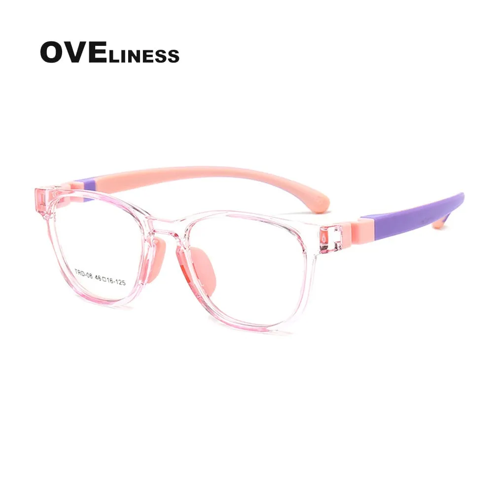 Oveliness Unisex Children's Full Rim Square Round Tr 90 Titanium Eyeglasses Olp06