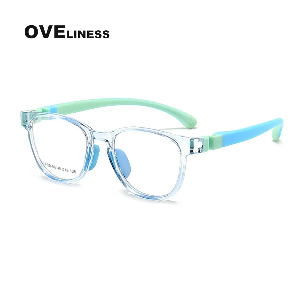 Oveliness Unisex Children's Full Rim Square Round Tr 90 Titanium Eyeglasses Olp06