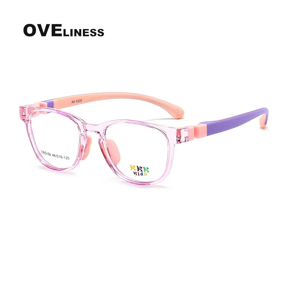 Oveliness Unisex Children's Full Rim Square Round Tr 90 Titanium Eyeglasses Olp06