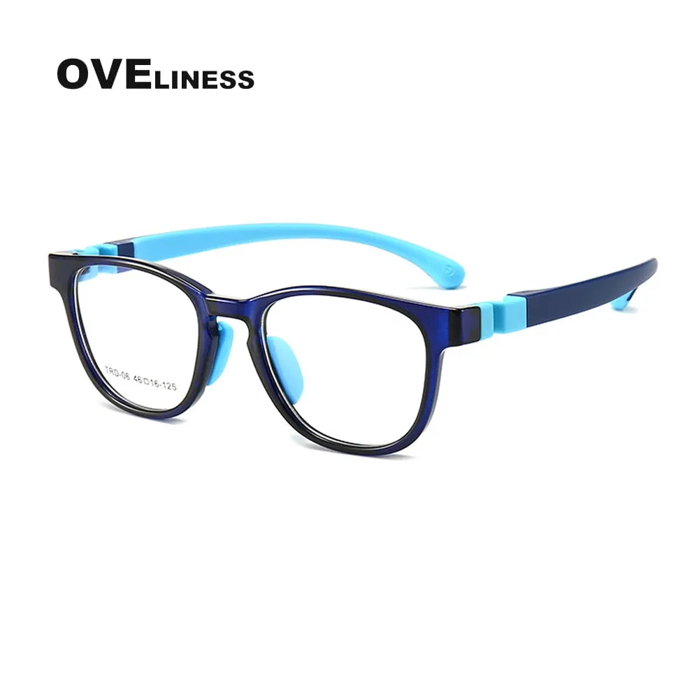 Oveliness Unisex Children's Full Rim Square Round Tr 90 Titanium Eyeglasses Olp06