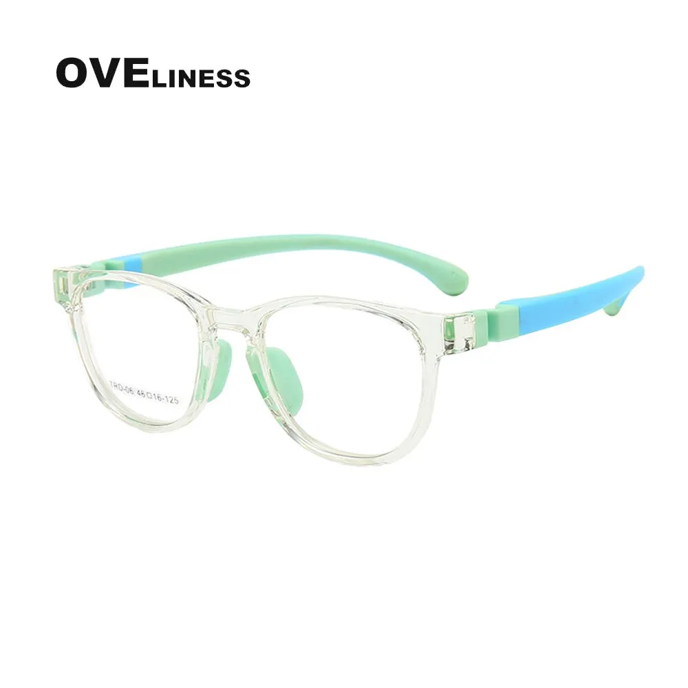 Oveliness Unisex Children's Full Rim Square Round Tr 90 Titanium Eyeglasses Olp06