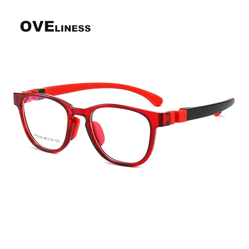 Oveliness Unisex Children's Full Rim Square Round Tr 90 Titanium Eyeglasses Olp06