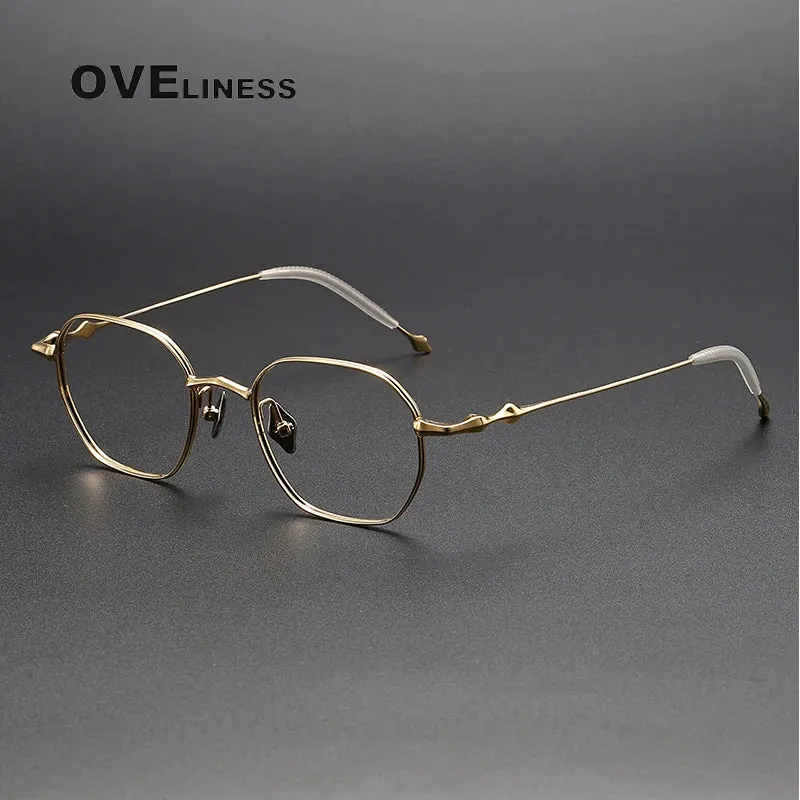 Oveliness Unisex Full Rim Polygon Titanium Eyeglasses 4220