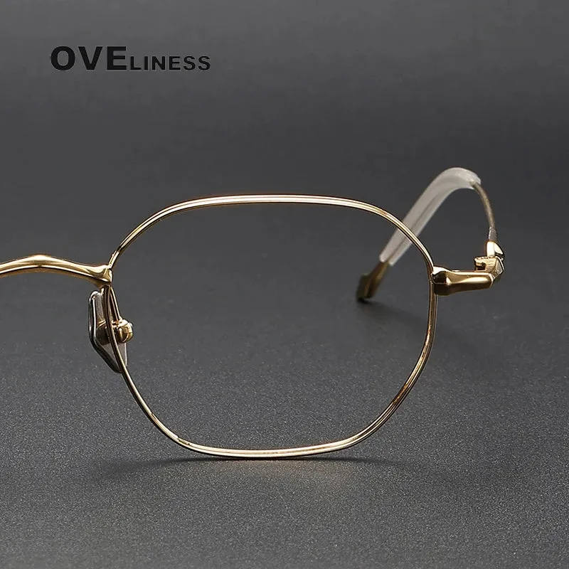 Oveliness Unisex Full Rim Polygon Titanium Eyeglasses 4220