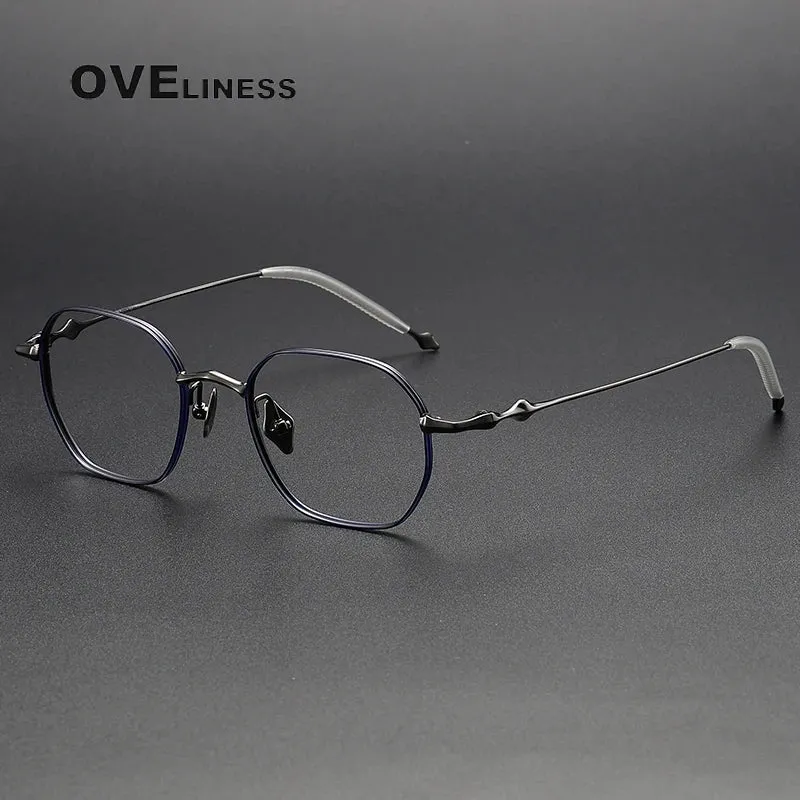 Oveliness Unisex Full Rim Polygon Titanium Eyeglasses 4220
