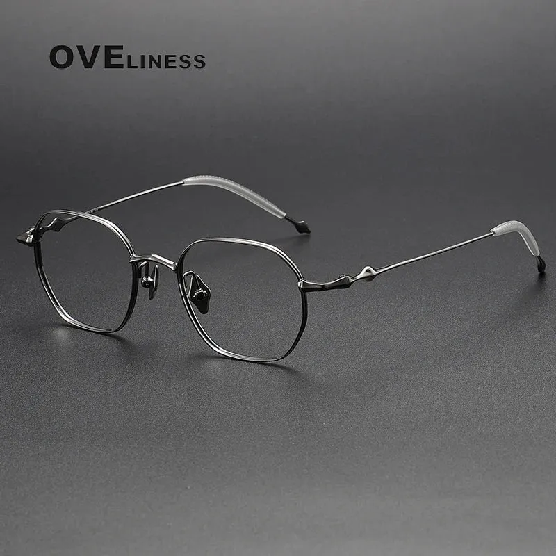 Oveliness Unisex Full Rim Polygon Titanium Eyeglasses 4220