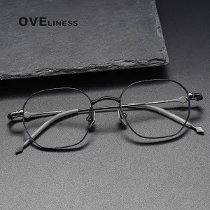 Oveliness Unisex Full Rim Polygon Titanium Eyeglasses 4220