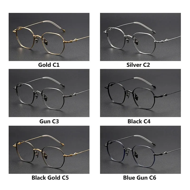 Oveliness Unisex Full Rim Polygon Titanium Eyeglasses 4220
