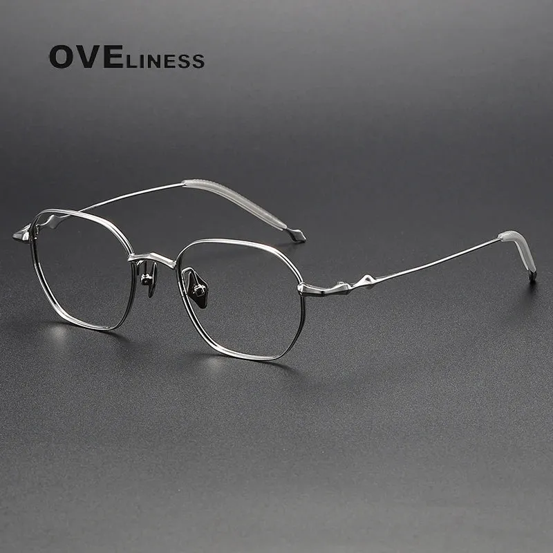 Oveliness Unisex Full Rim Polygon Titanium Eyeglasses 4220