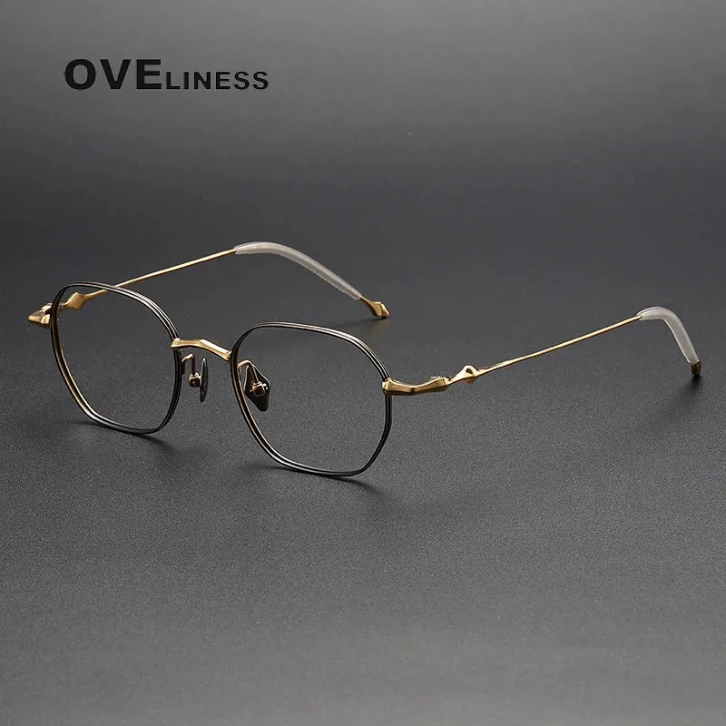 Oveliness Unisex Full Rim Polygon Titanium Eyeglasses 4220