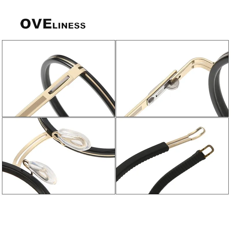 Oveliness Unisex Full Rim Round Screwless Titanium Acetate Eyeglasses 8202321