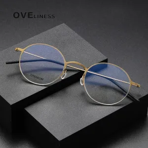 Oveliness Unisex Full Rim Round Titanium Eyeglasses 5044