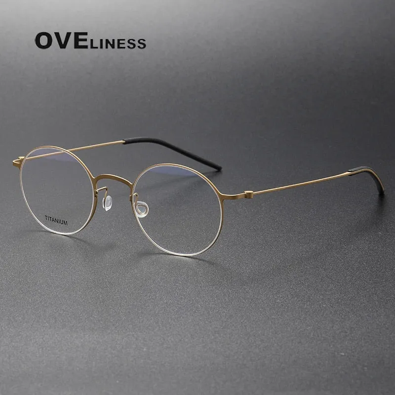 Oveliness Unisex Full Rim Round Titanium Eyeglasses 5044
