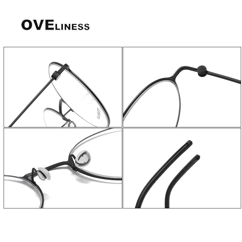 Oveliness Unisex Full Rim Round Titanium Eyeglasses 5044
