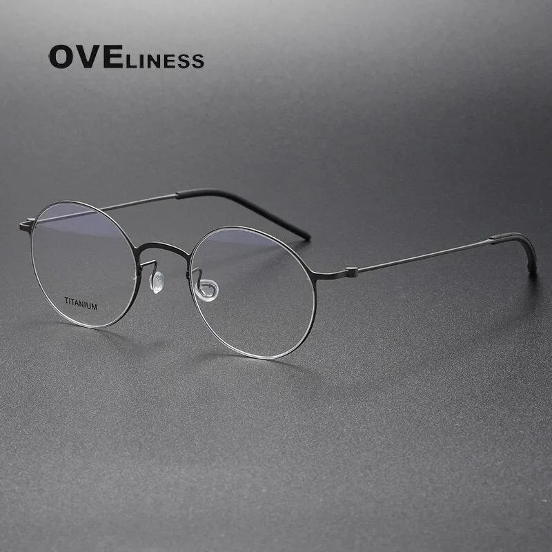 Oveliness Unisex Full Rim Round Titanium Eyeglasses 5044