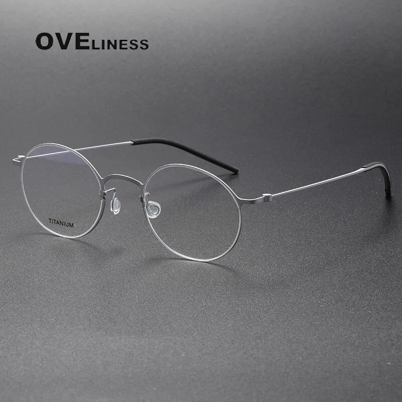 Oveliness Unisex Full Rim Round Titanium Eyeglasses 5044