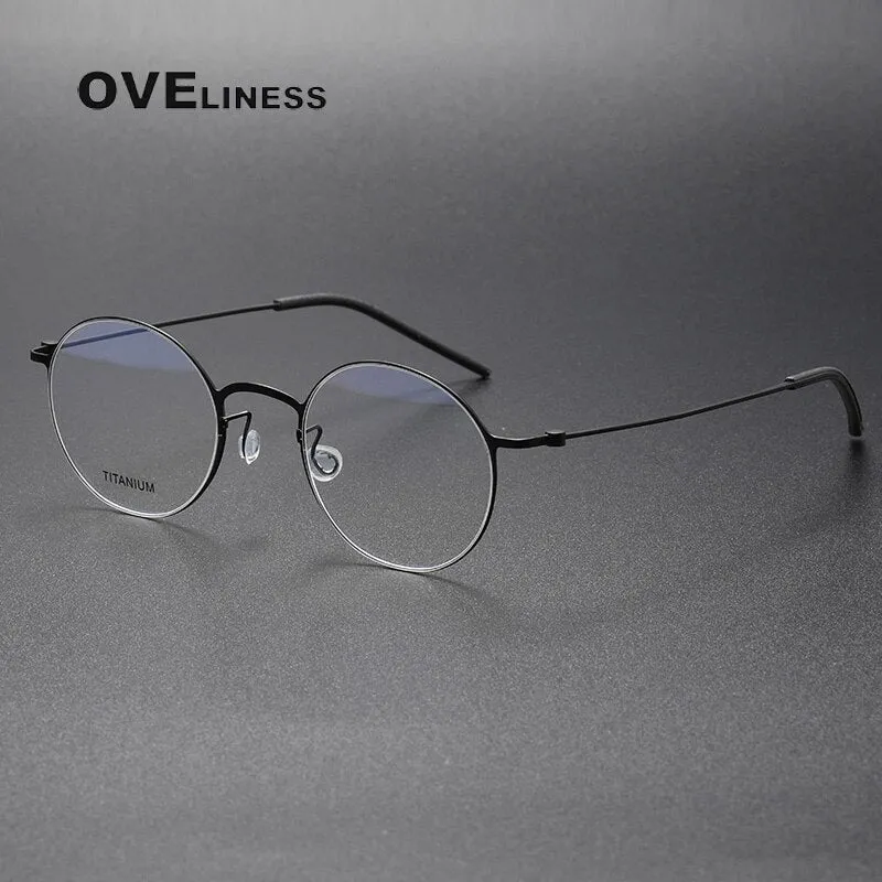 Oveliness Unisex Full Rim Round Titanium Eyeglasses 5044