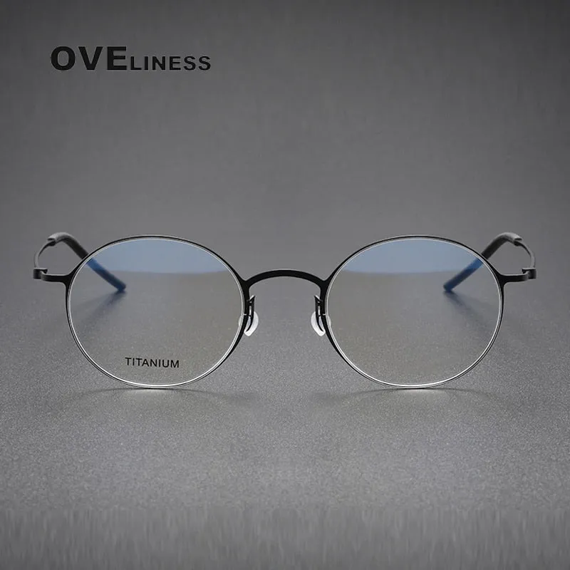 Oveliness Unisex Full Rim Round Titanium Eyeglasses 5044