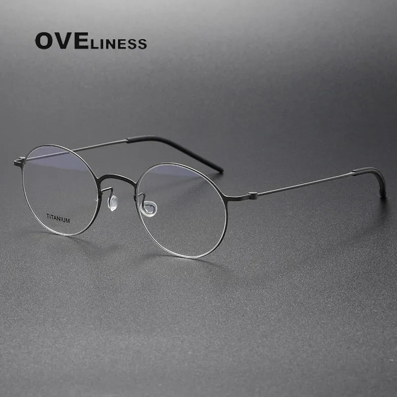 Oveliness Unisex Full Rim Round Titanium Eyeglasses 5044