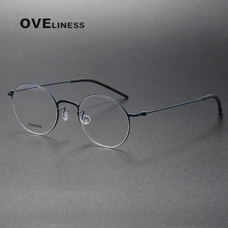 Oveliness Unisex Full Rim Round Titanium Eyeglasses 5044