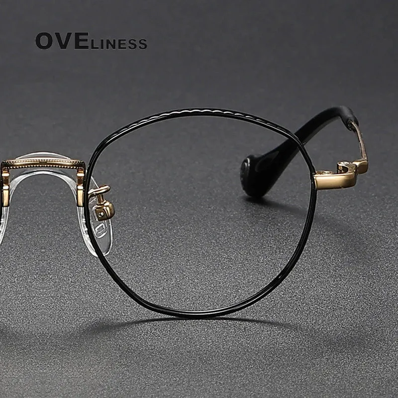 Oveliness Unisex Full Rim Round Titanium Eyeglasses 80950
