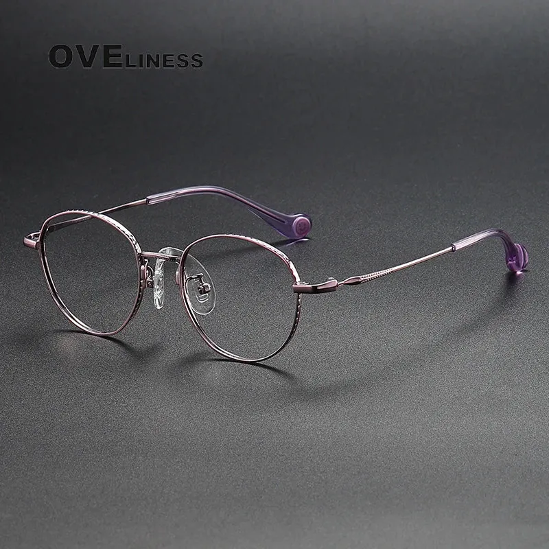 Oveliness Unisex Full Rim Round Titanium Eyeglasses 80950